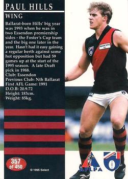 1995 Select AFL #357 Paul Hills Back